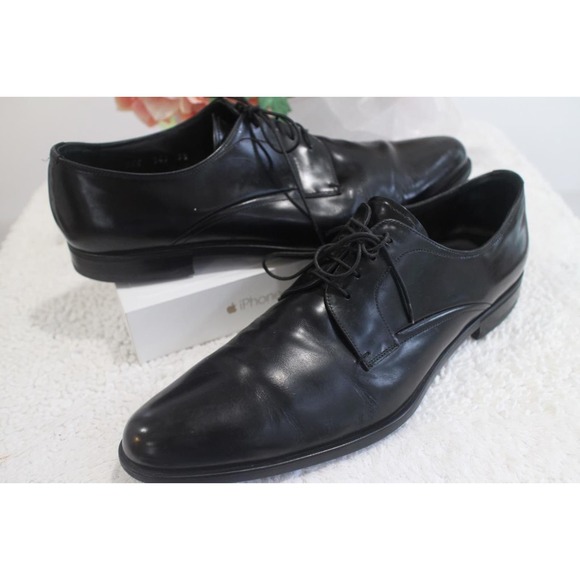 Men's Black PRADA lace oxford shoe size 8.5D (800 - Picture 1 of 12